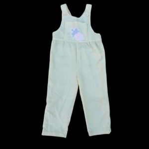 3/$25 Vintage yellow corduroy overalls puzzle patch 2T
